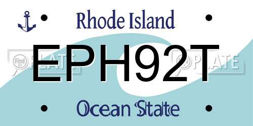 EPH92T Rhode Island License Plate
