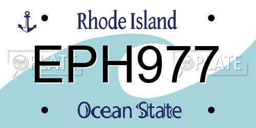 EPH977 Rhode Island License Plate
