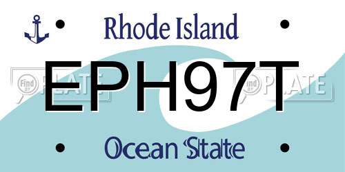 EPH97T Rhode Island License Plate