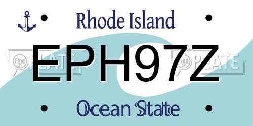 EPH97Z Rhode Island License Plate
