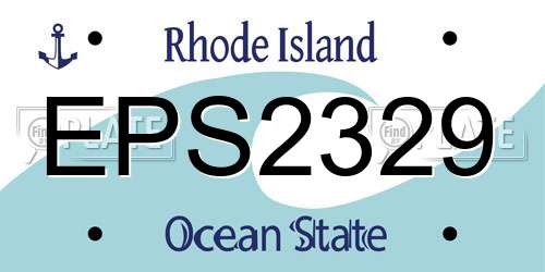 EPS2329 Rhode Island License Plate