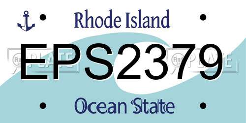 EPS2379 Rhode Island License Plate