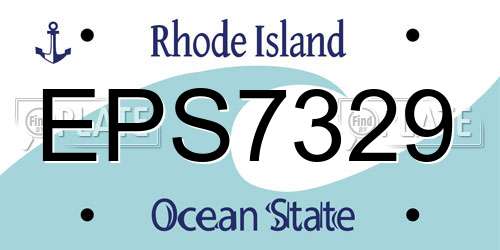 EPS7329 Rhode Island License Plate