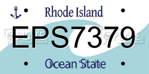 EPS7379 Rhode Island License Plate