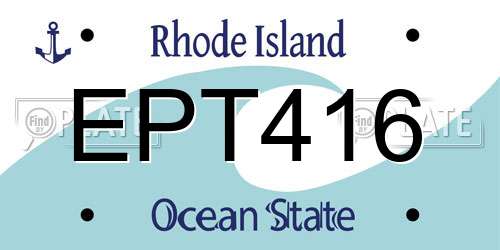 EPT416 Rhode Island License Plate