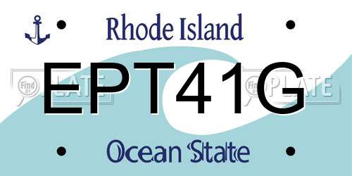 EPT41G Rhode Island License Plate