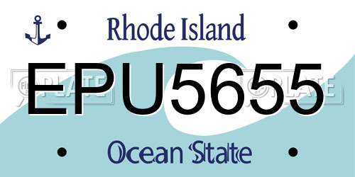 EPU5655 Rhode Island License Plate