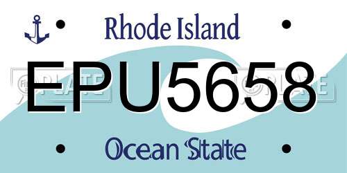 EPU5658 Rhode Island License Plate