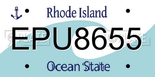 EPU8655 Rhode Island License Plate