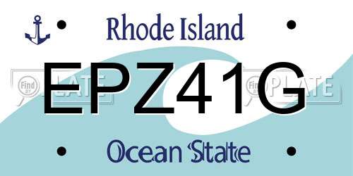 EPZ41G Rhode Island License Plate