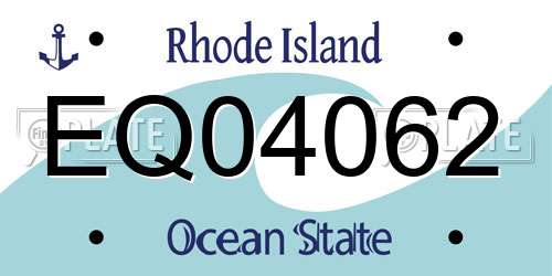 EQ04062 Rhode Island License Plate