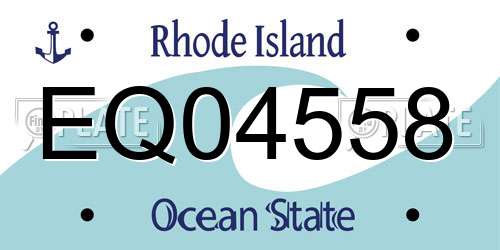 EQ04558 Rhode Island License Plate