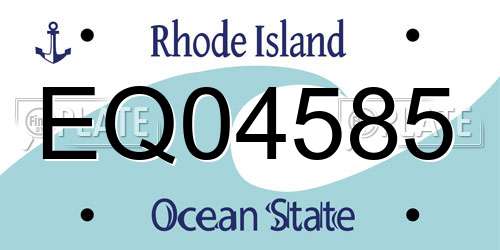 EQ04585 Rhode Island License Plate