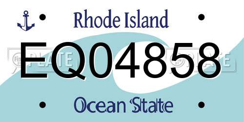 EQ04858 Rhode Island License Plate