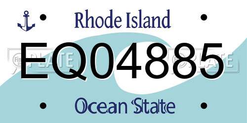 EQ04885 Rhode Island License Plate
