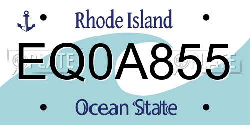 EQ0A855 Rhode Island License Plate