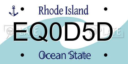 EQ0D5D Rhode Island License Plate