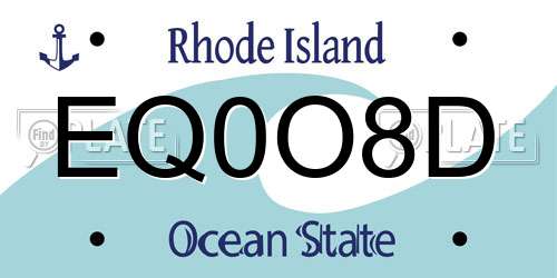 EQ0O8D Rhode Island License Plate