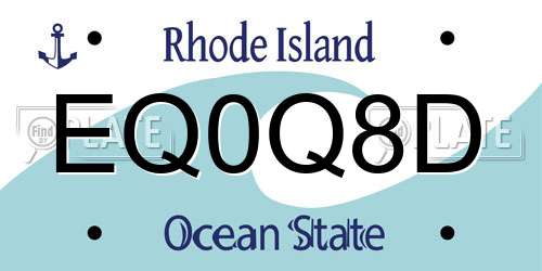 EQ0Q8D Rhode Island License Plate