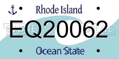EQ20062 Rhode Island License Plate