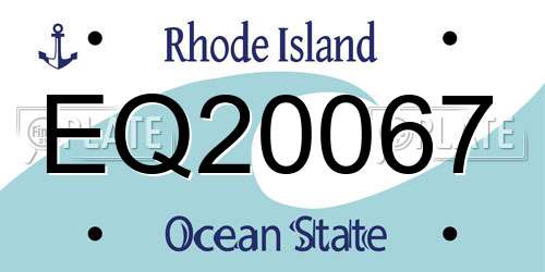 EQ20067 Rhode Island License Plate