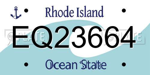 EQ23664 Rhode Island License Plate