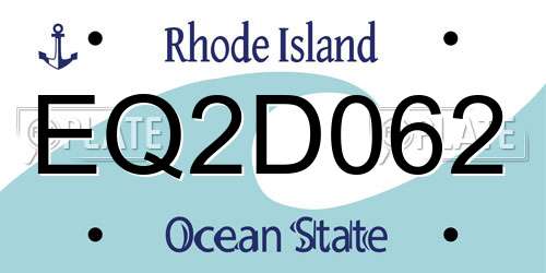 EQ2D062 Rhode Island License Plate