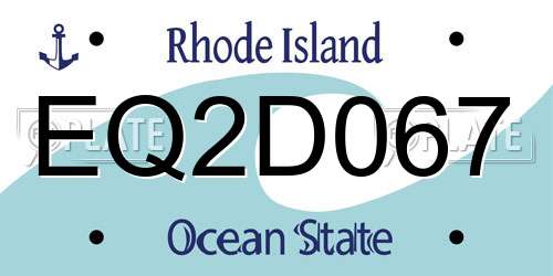 EQ2D067 Rhode Island License Plate