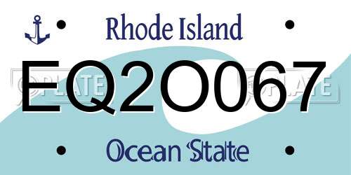 EQ2O067 Rhode Island License Plate