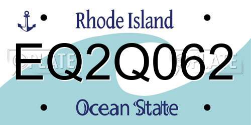 EQ2Q062 Rhode Island License Plate