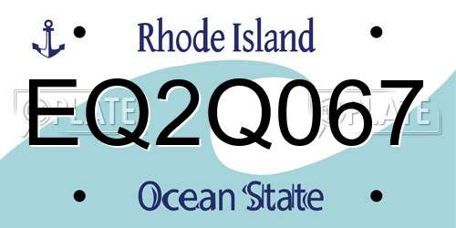 EQ2Q067 Rhode Island License Plate