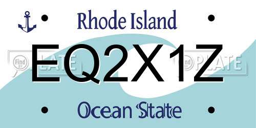 EQ2X1Z Rhode Island License Plate