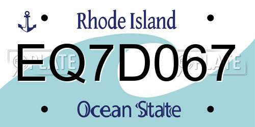 EQ7D067 Rhode Island License Plate