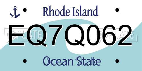 EQ7Q062 Rhode Island License Plate