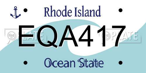 EQA417 Rhode Island License Plate