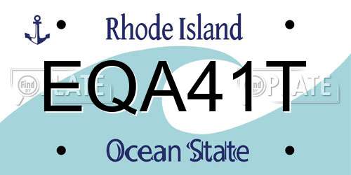 EQA41T Rhode Island License Plate