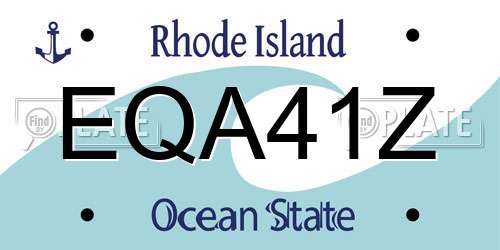 EQA41Z Rhode Island License Plate
