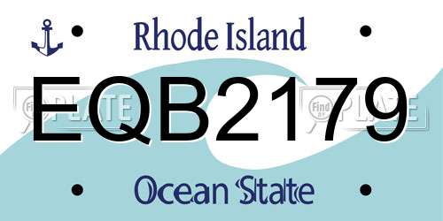 EQB2179 Rhode Island License Plate