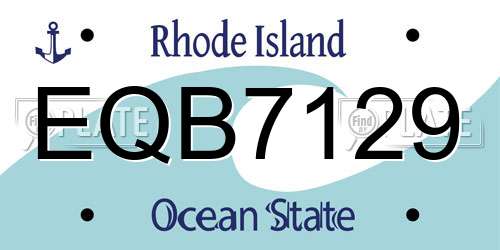 EQB7129 Rhode Island License Plate