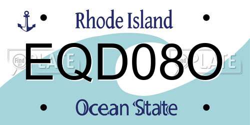 EQD08O Rhode Island License Plate