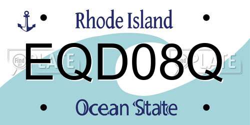 EQD08Q Rhode Island License Plate