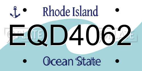 EQD4062 Rhode Island License Plate