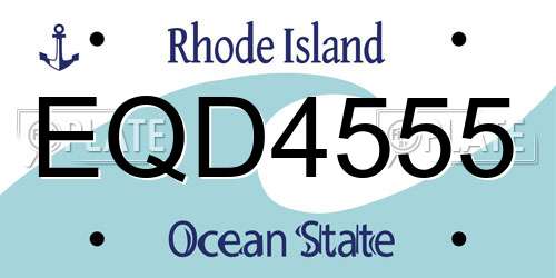 EQD4555 Rhode Island License Plate
