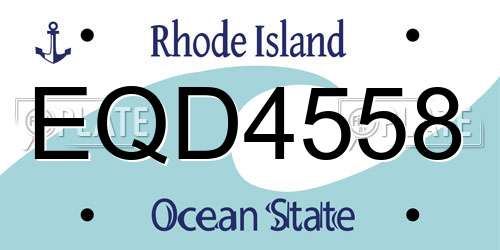 EQD4558 Rhode Island License Plate