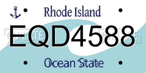 EQD4588 Rhode Island License Plate