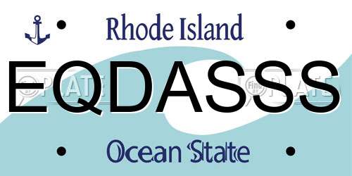 EQDASSS Rhode Island License Plate
