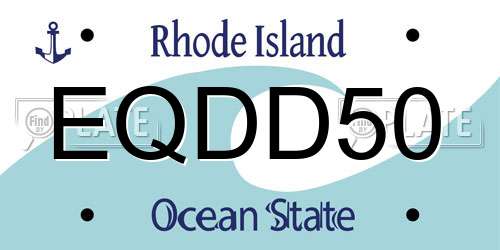 EQDD50 Rhode Island License Plate