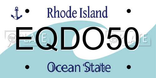 EQDO50 Rhode Island License Plate