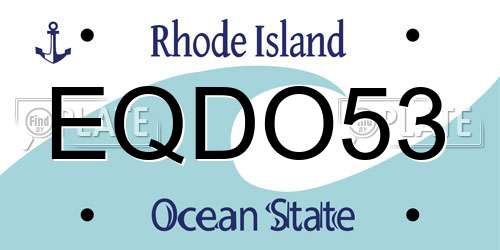EQDO53 Rhode Island License Plate