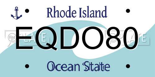EQDO80 Rhode Island License Plate